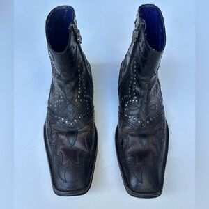 Mark Nason Rock Lives Men's Boots 8 Black Studs Silver Rock Western Biker